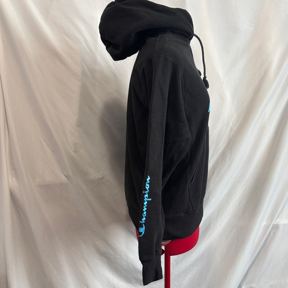 Champion Black Hoodie with Blue Graphic - Picture 2 of 5
